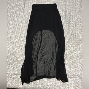 High-Low Black Sheer Skirt